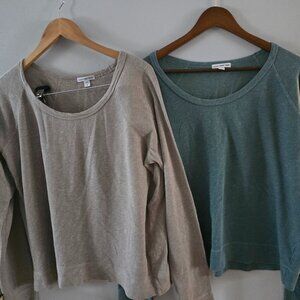 Lot of 2 James Perse Raglan sleeve shirts size James Perse 4 (XL)